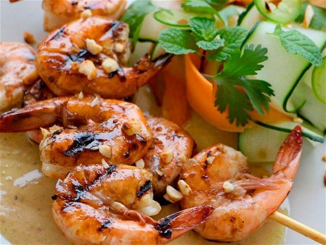 Image of Grilled Shrimp with Coconut Thai Green Curry Recipe