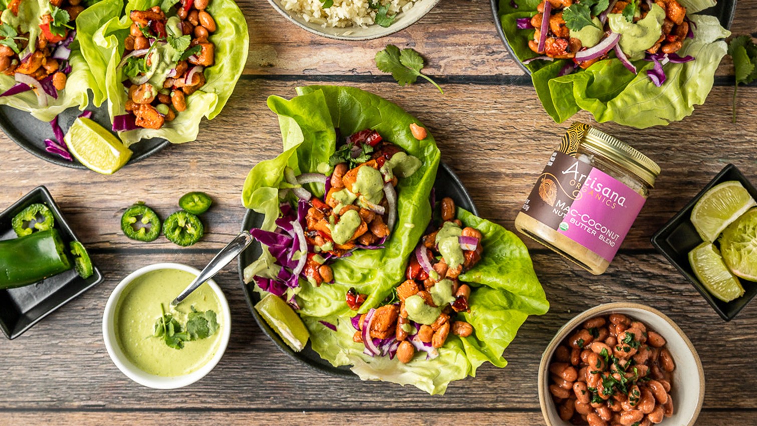 Image of Butternut Squash Tacos with Jalapeno-Lime Dressing | Whole30, Vegan