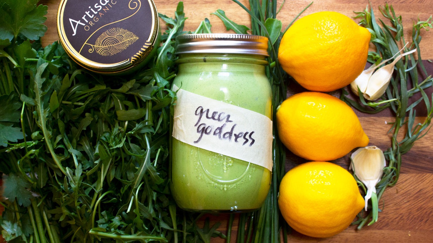Image of Green Goddess Dressing with Hemp and Arugula | Whole30, Paleo