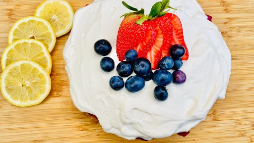 Image of Lemon Elderberry Poke Cake