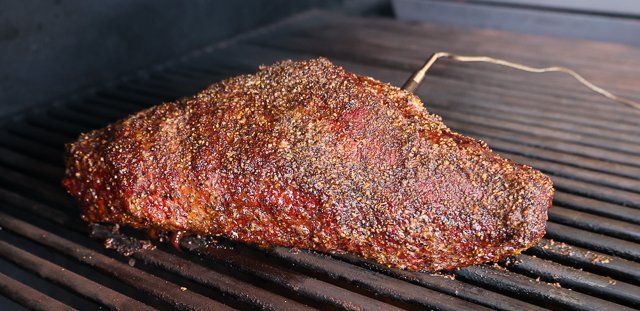 Image of Place the Tri-tip on the smoker, insert a probe thermometer...