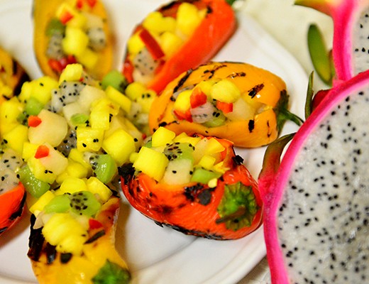 Image of Stuffed Veggie Sweets with Tropical Fruit Salsa