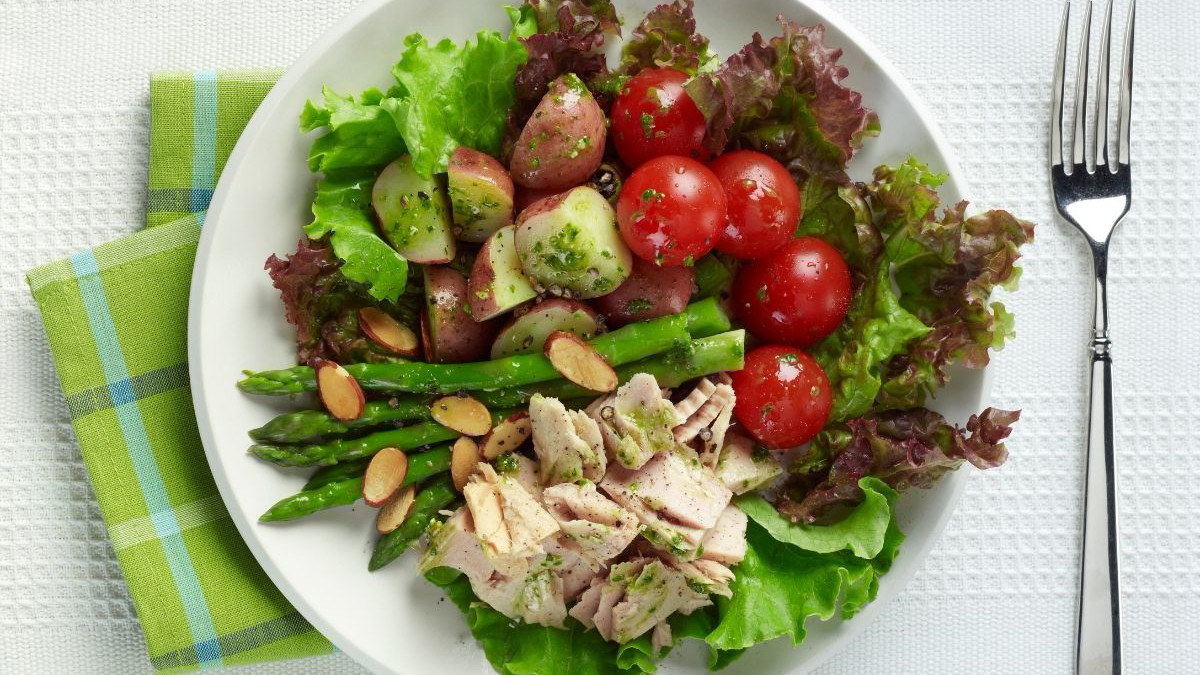 Image of Spring Salad with Almond Spinaigrette