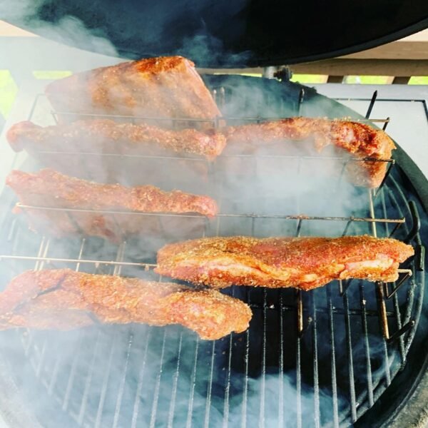 Image of I use rib racks to stand the ribs up vertically...