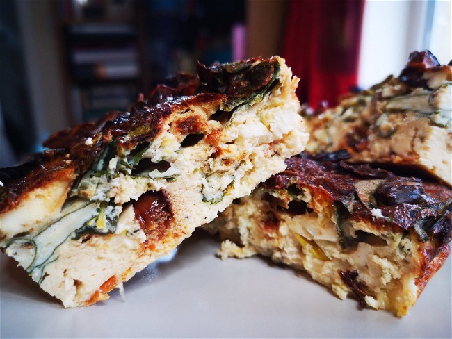 Image of 1 Crustless Quiche 4 Ways - Sundried Tomatoes, Spinach & Feta