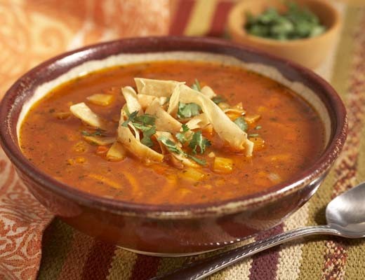 Image of Vegetable Tortilla Soup with Guajillo Peppers