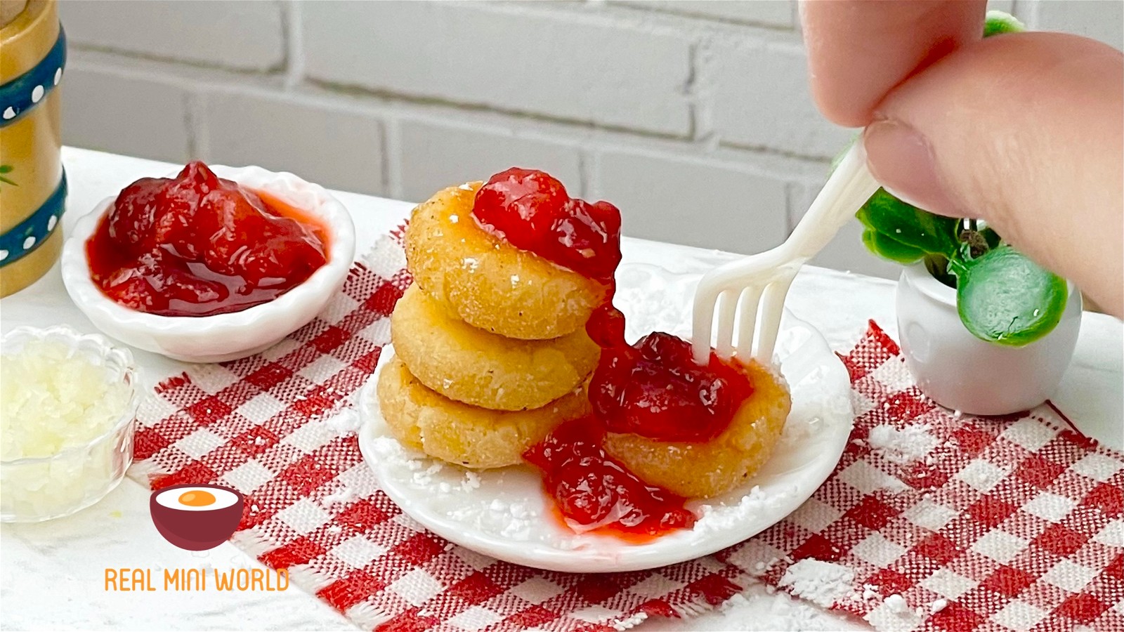 Image of Tiny food Recipe: Syrniki: Ukrainian Cheese Pancakes 🥞 l Miniature cooking