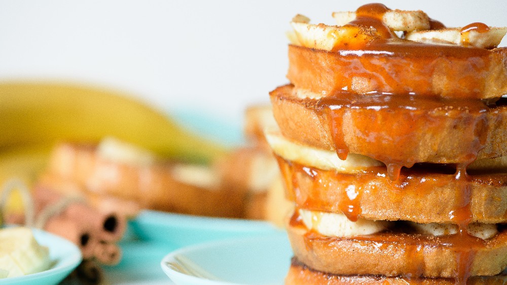 Image of Chocolate Peanut Butter, Banana and Cream Cheese Stuffed French Toast