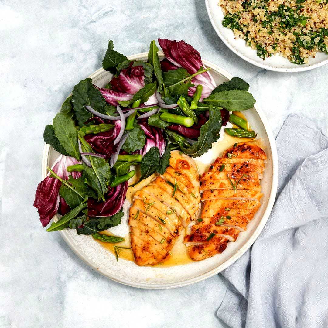 Image of HONEY LAVENDER CHICKEN BREAST WITH C-GREENS