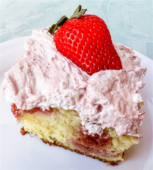 Image of Easy Strawberry Lemonade Poke Cake