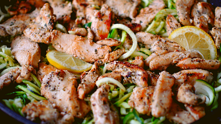 Image of Lemony Chicken Scampi and Zucchini Noodles