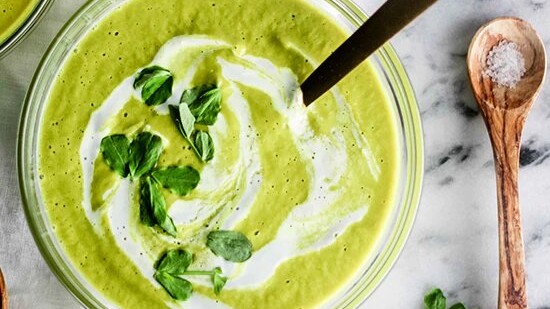 Image of Turmeric Asparagus Spring Pea Soup Recipe