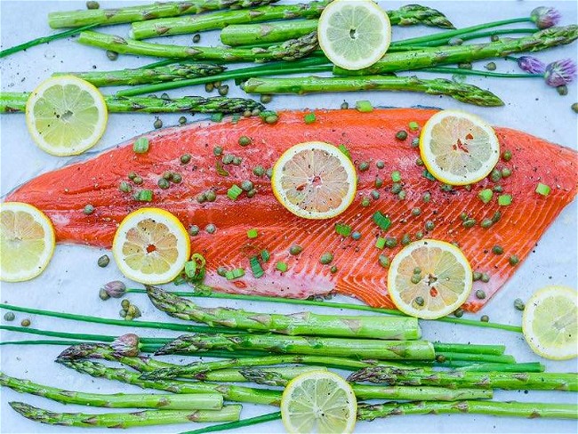 Image of Sheet Pan Wild Salmon Piccata Recipe