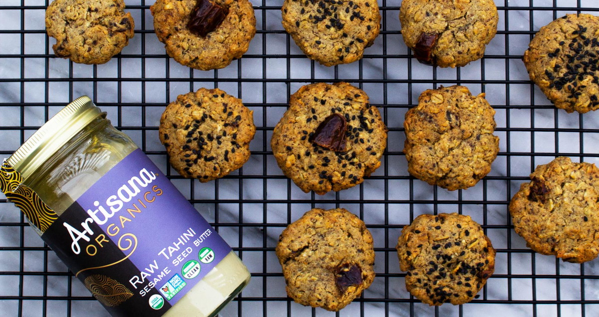 Tahini-Date Oatmeal Cookies