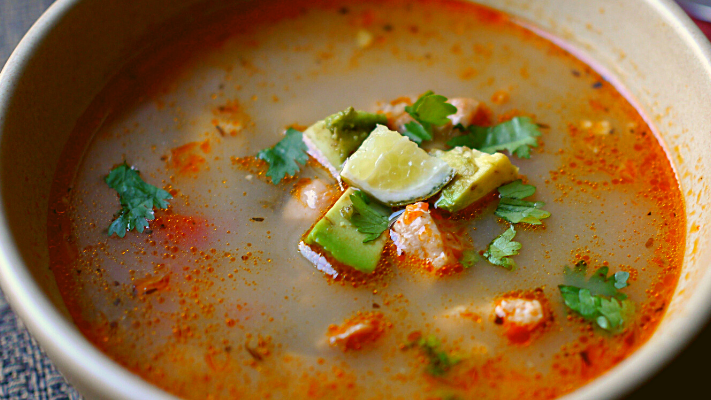 Image of Sonoma Chicken Soup with Avocado & Lime (a Lean and Green Recipe)
