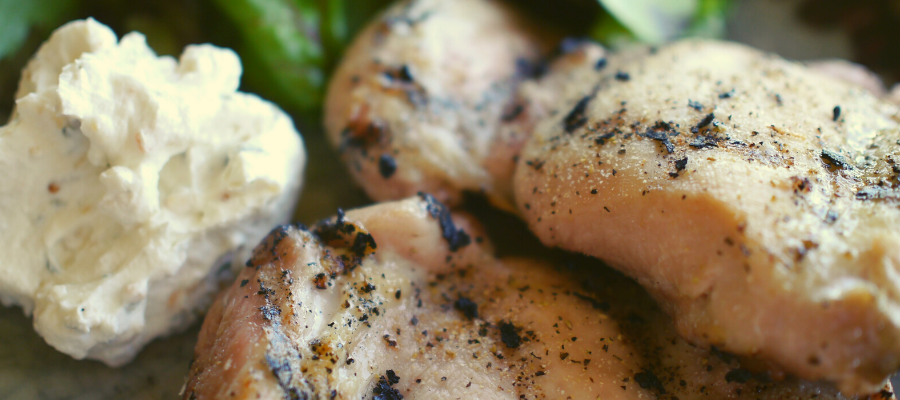 Grilled Chicken with Cool Garlic “Aioli” a Lean and Green Recipe
