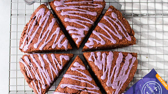 Image of Superfruit Glazed Chocolate Scones Recipe