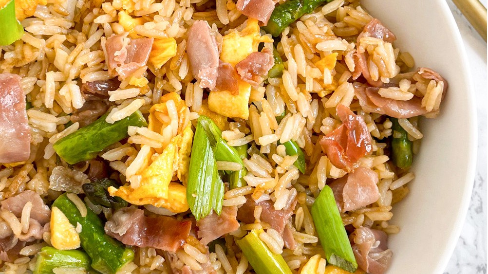 Image of Spring Vegetable Fried Rice with Crispy Prosciutto