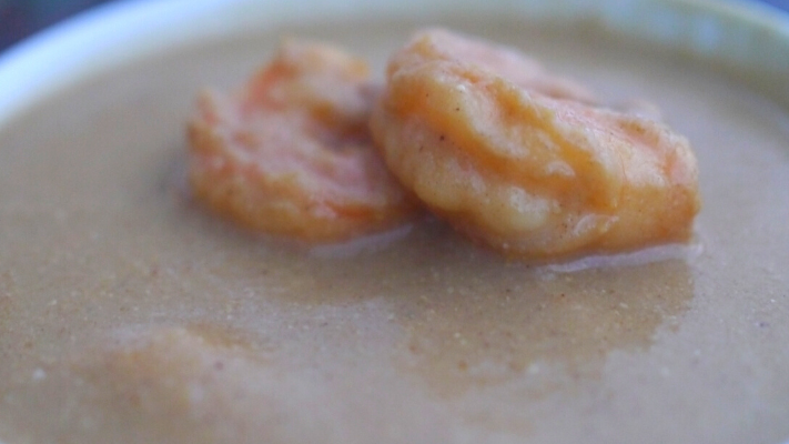 Image of Curried Cream of Cauliflower Soup with Shrimp