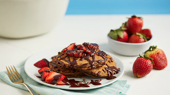 Image of Chocolate-Oat Protein Pancakes Recipe