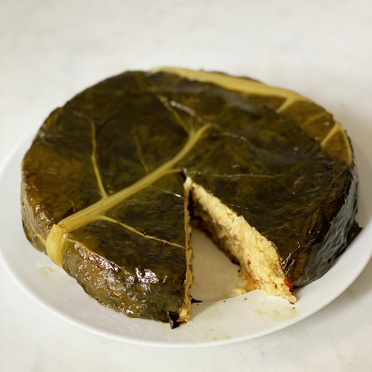 Image of Bake for about 45 minutes until all the liquid has been absorbed. Remove the foil and parchment and unmold onto a serving plater. Serve warm. 