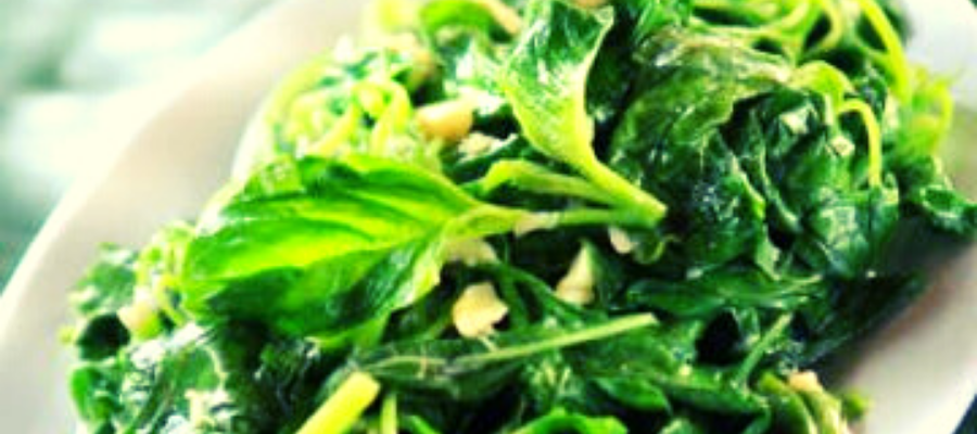 Roasted Garlic Wilted Spinach