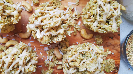 Image of Matcha Cashew Krispies Recipe