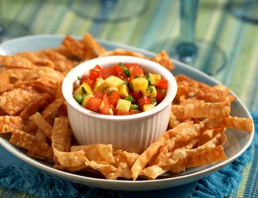 Image of Won Ton Chips with Fruit Salsa