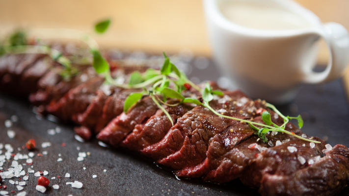 Image of Roast Garlic Grilled Marinated Flank Steak
