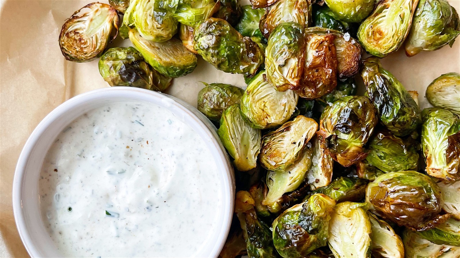 Image of Crispy Brussels Sprouts with Green Goddess Dip