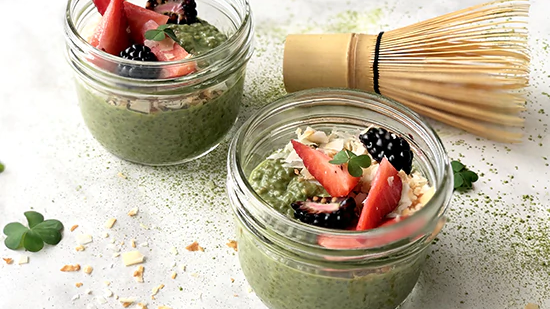 Image of Matcha Chia Coconut Pudding Recipe