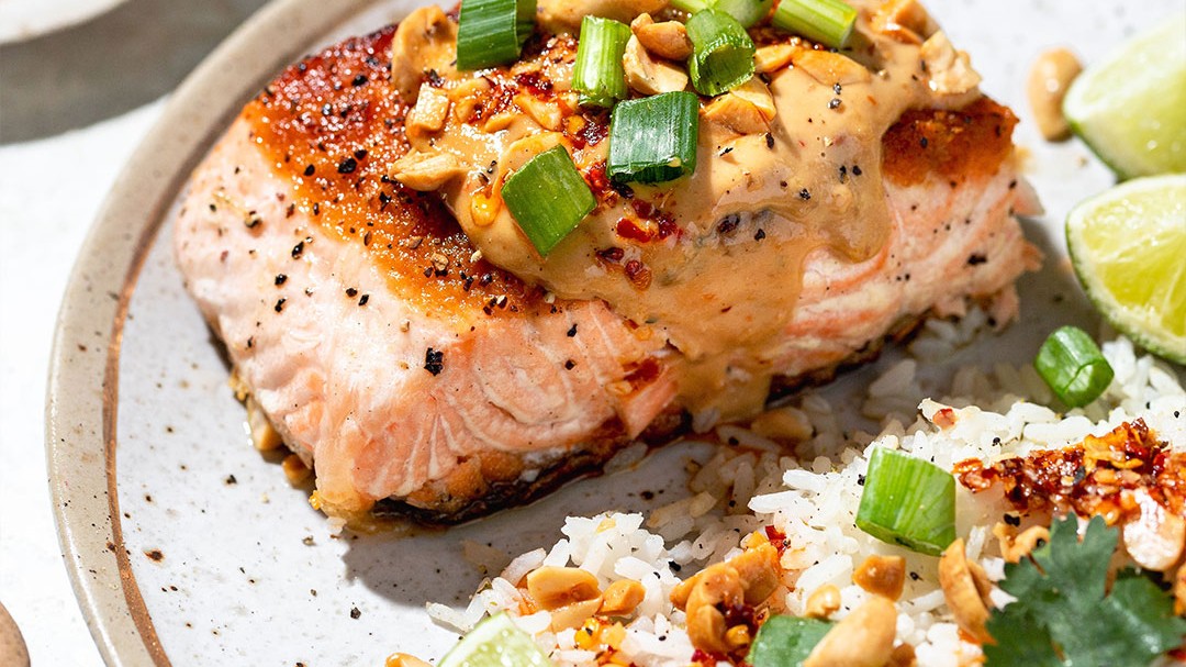 Image of Tahini Thai Glazed Salmon 