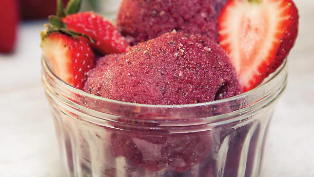 Image of Strawberry-Chia Margarita Sorbet Recipe