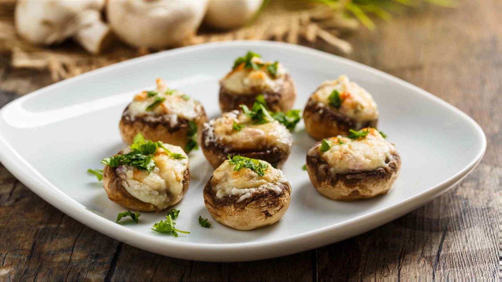 Image of Featured Post:  Easy, Heart-Healthy Alfredo Stuffed Mushrooms