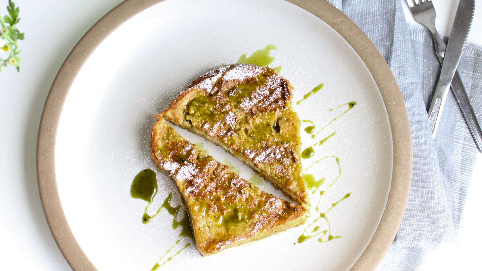 Image of French Toast with Matcha Caramel Sauce Recipe