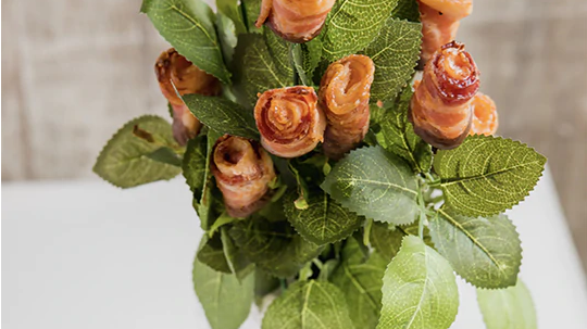 Image of Chocolate Dipped Keto Bacon Rose Bouquet