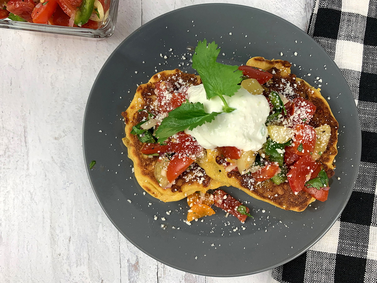 Green Chile Cheddar Hoecakes