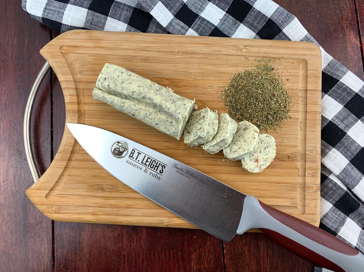 Image of You can use the butter immediately or wrap it in cling wrap, throw it in the freezer and slice off sections of it as needed!