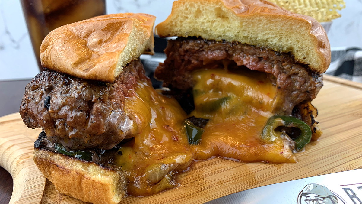 Cheese Stuffed Burgers | Brian Leigh | B.T. Leigh's Sauces and Rubs
