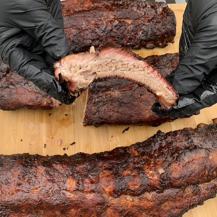 Image of Remove your ribs from the smoker and let rest for no less than 15 minutes before slicing!