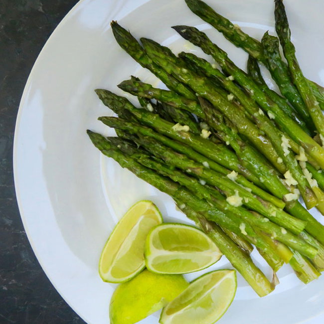 Image of oven roasted asparagus with garlic