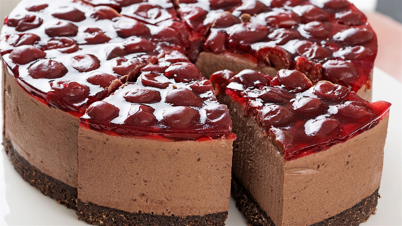 Image of DOUBLE CHOCOLATE CHERRY CHEESECAKE