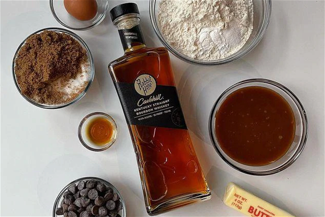 Image of Bourbon Chocolate Chip Cookies with Salted Caramel Bourbon Syrup