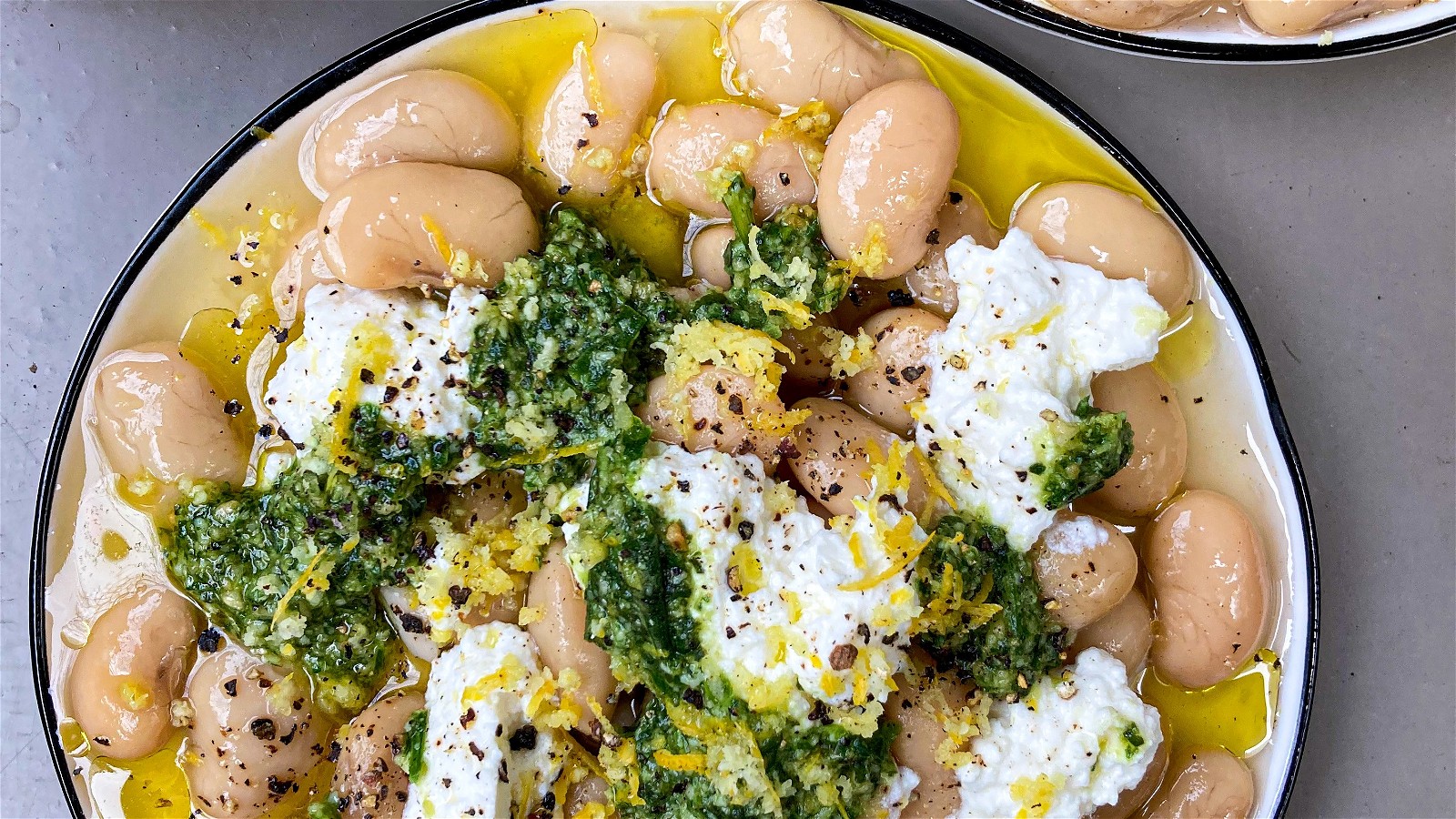 Butter Beans with Ricotta, Lemon + Basil Pesto-image