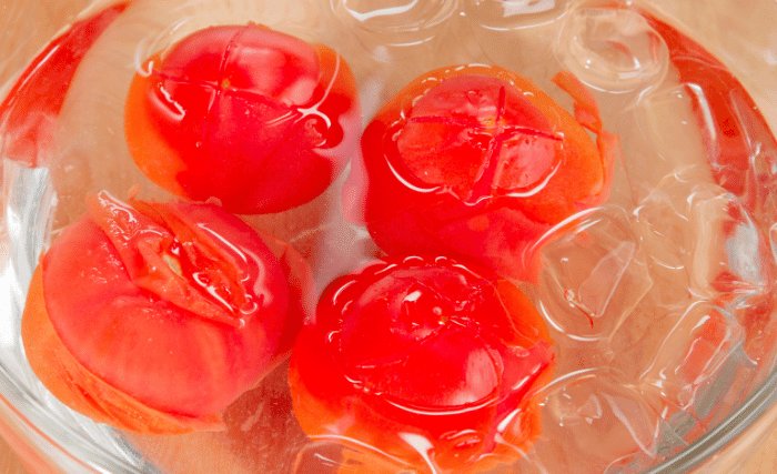 Image of Next you can blanch your tomatoes (45 seconds) in boiling...