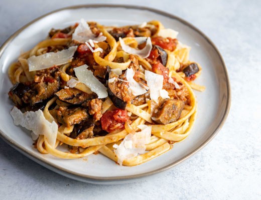 Image of Grilled Eggplant with Savory Italian Ragu