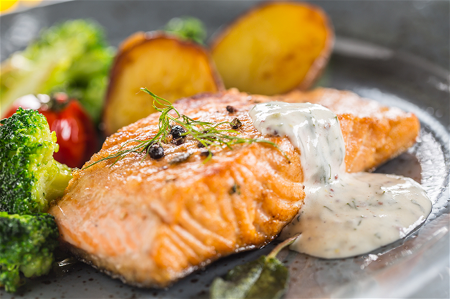 Image of Baked Alaskan Salmon With Dill Dijon Sauce