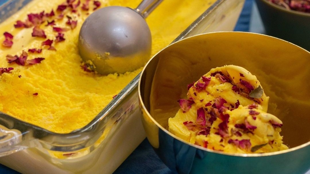 Image of Saffron Rosewater Ice Cream