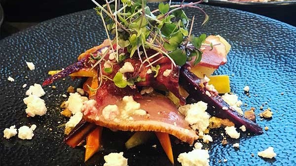 Image of Shaved Rainbow Carrot Salad with Smoked Duck Breast