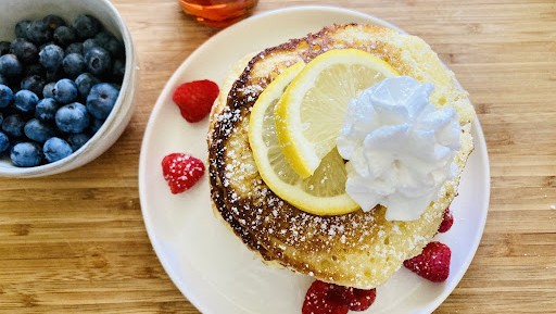 Image of The Best Lemon Ricotta Pancakes With Elderberry Maple Syrup